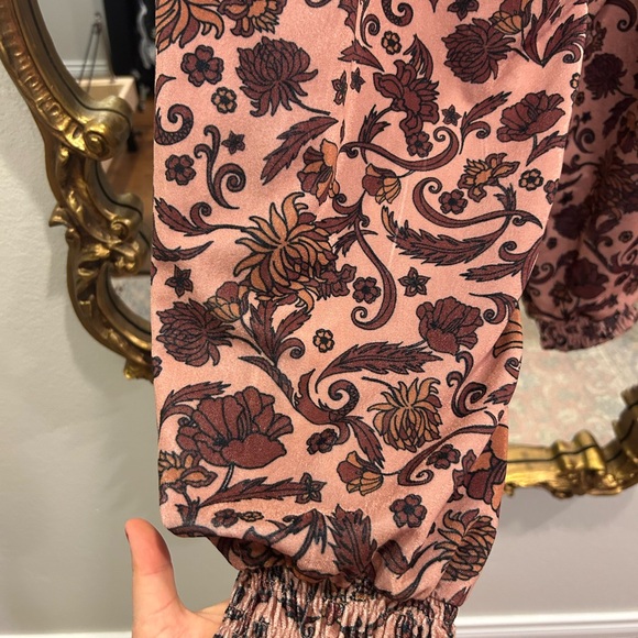 Free People Velvet Haram Floral Patterned Pants Sz Large - Picture 4 of 4